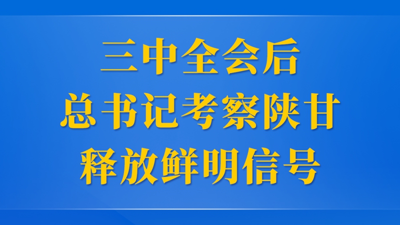 第一观察 | 三中全会后总书记考察陕甘释放鲜明信号