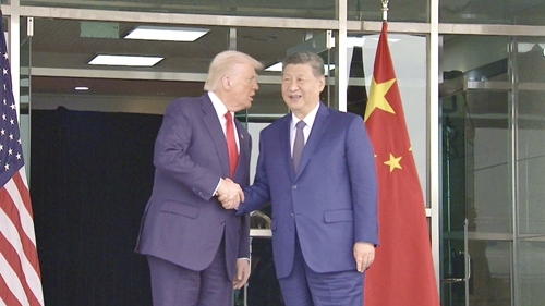 会晤后特朗普总统送习近平主席上车