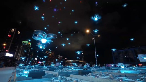 香港上空，1200架无人机震撼呈现抗战画卷