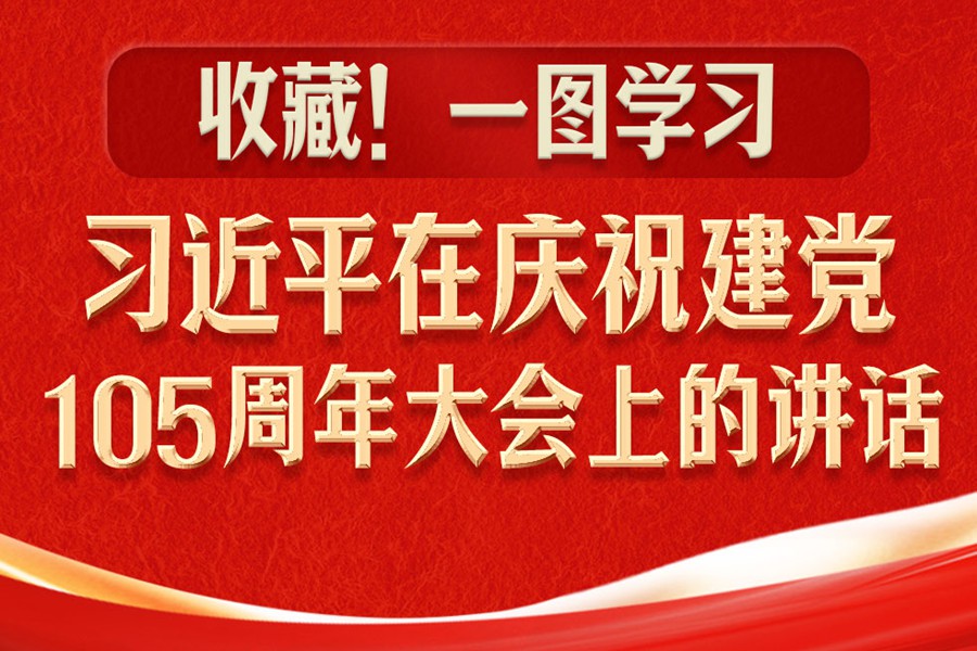 一图学习习近平在庆祝建党105周年大会上的讲话