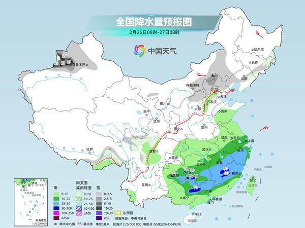 中东部两轮降水过程无缝衔接 华北东北气温将持续偏低