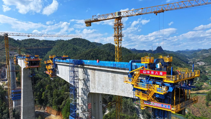 黄百铁路六志河特大桥建设稳步推进