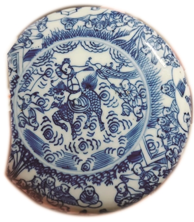 中国清代銀製麒麟童子 麒麟童子