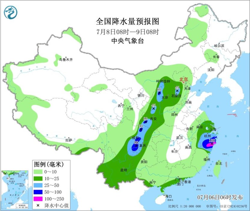 中央氣象臺：臺風“丹娜絲”強度持續增強趨向臺灣海峽，西南地區至華北西部一帶多降雨黃金耦合