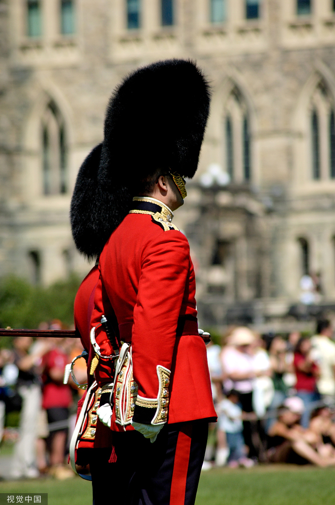 伦敦热浪之下,英国皇家卫兵苦不堪言:帽子如同高压锅