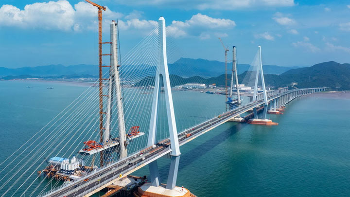 宁波市域铁路象山港跨海大桥项目建设有序推进