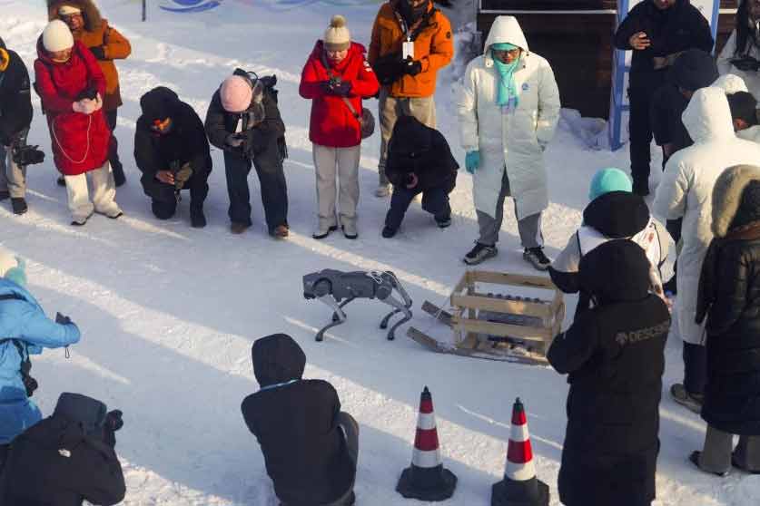 长春：机器人竞技冰雪中