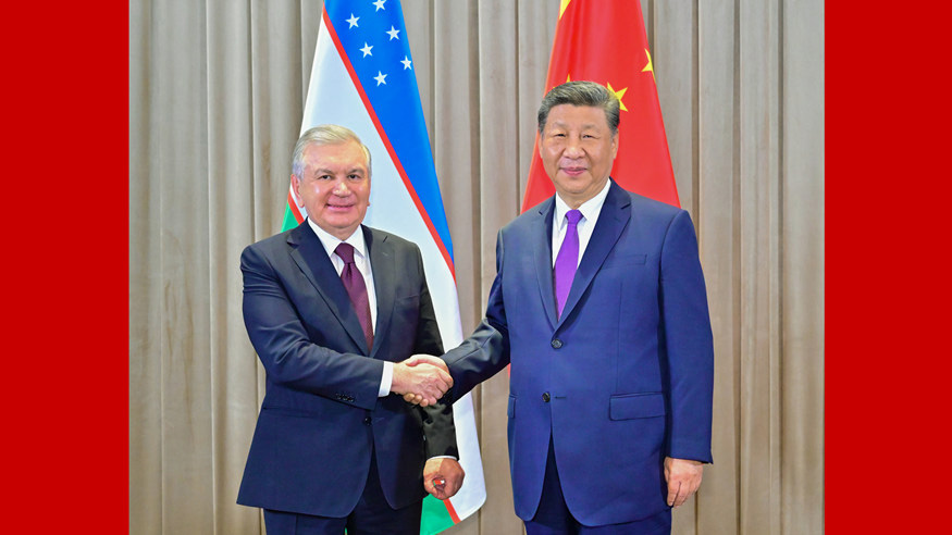 习近平会见乌兹别克斯坦总统米尔济约耶夫 ​