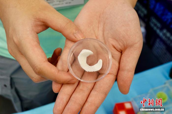 图为3D打印的内侧半月板。中新社记者 刘子琳 摄