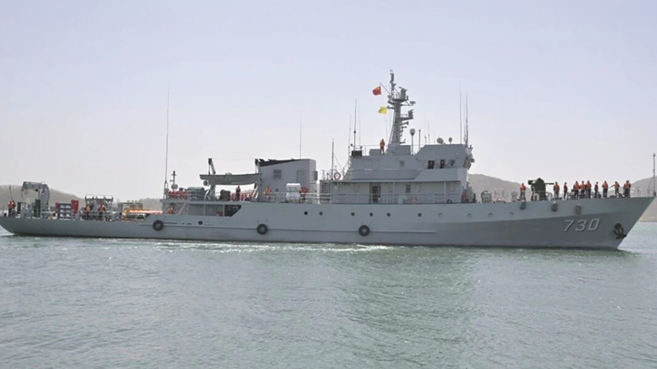 人民海军成立77周年，《环球时报》记者探访首次向公众开放的扫雷舰