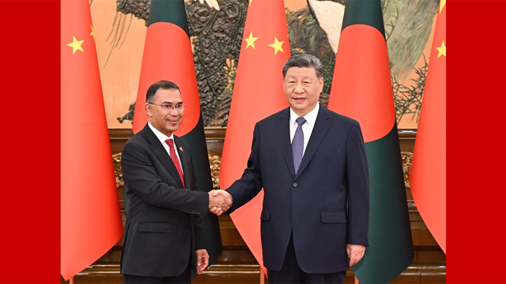 习近平会见孟加拉国总理塔里克