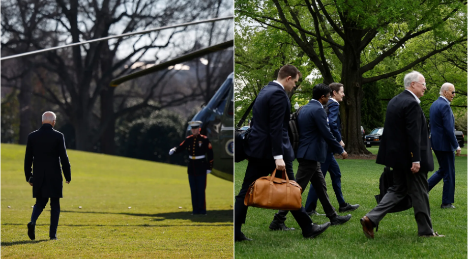 美媒：为掩饰僵硬步态，拜登改变往返专机与白宫办公室习惯，从自己走变成被助手围着走