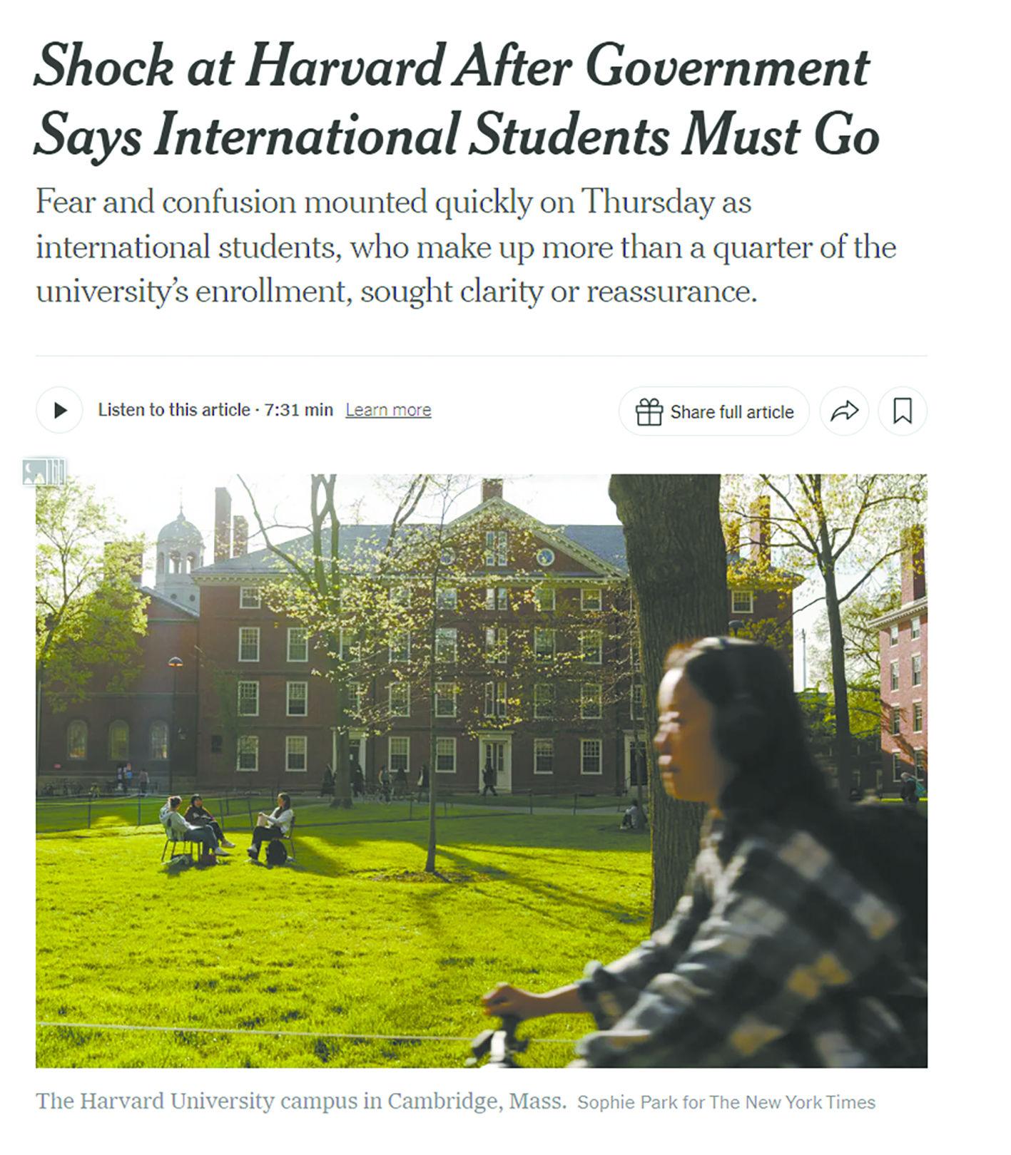 不满被禁国际招生，著名学府发起反击！哈佛大学再度起诉美政府