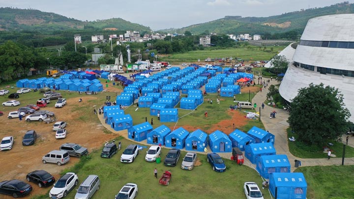 广西柳州：妥善安置受地震影响群众