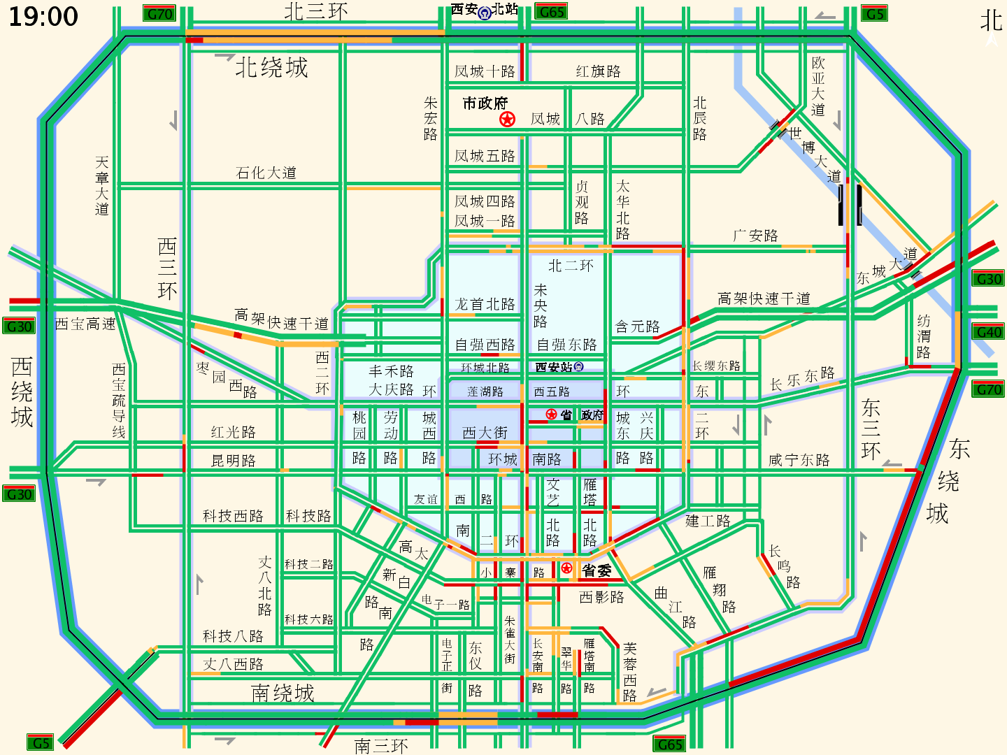 西安东三环路线图图片