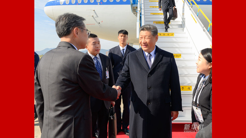 习近平抵达韩国