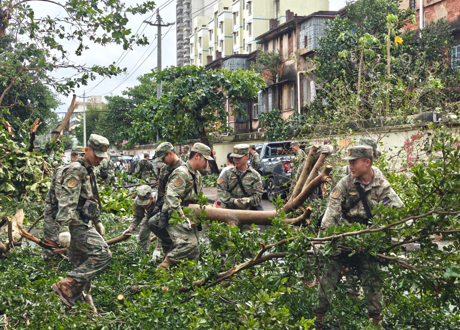 子弟兵在抗洪一线图片，子弟兵救援武汉图片