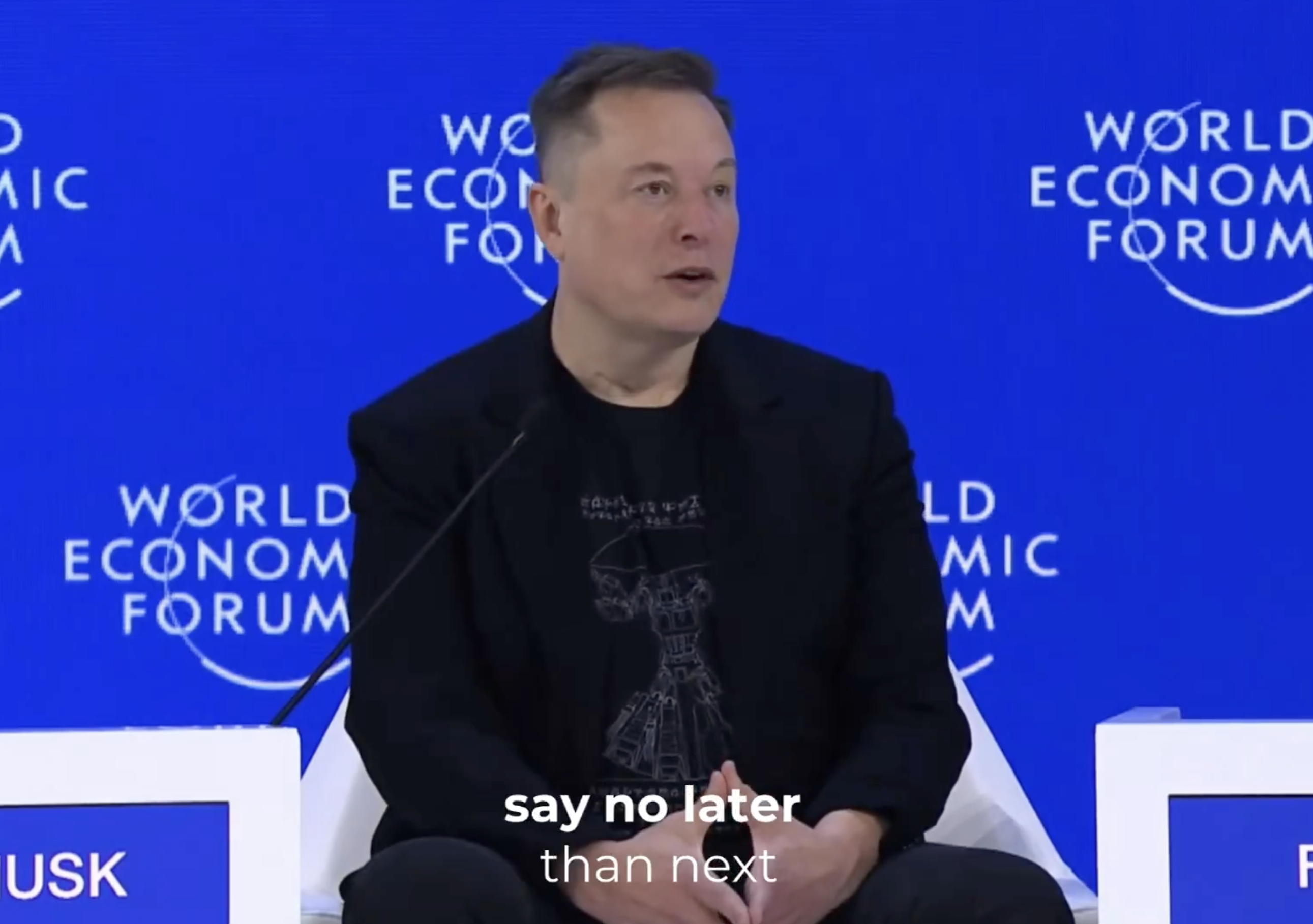 马斯克在达沃斯预测：AI将在5年内超越全人类集体智慧，机器人数量将超过人类