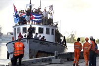 国际援助船抵达哈瓦那声援古巴